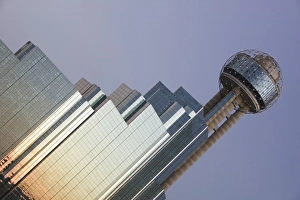 Dallas Prints: USA, TEXAS, Dallas: Reunion Tower Area / Dusk