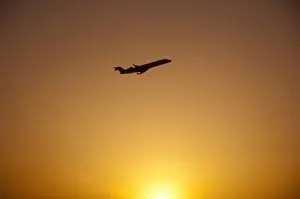 Air Plane Prints: USA, Texas, Dallas. Sunrise over Dallas International Airport