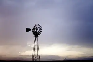 Wide Prints: USA, Texas, Marathon. Stormy weather at sunset in West Texas near Marathon, in