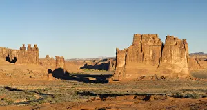 USA, Utah. Arches National Park, Three Gossips, Sheep Rock, and The Organ