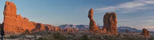 Landscape-Scenic Prints: USA, Utah. Balanced rock at sunset, Arches National Park