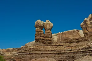 Landscape Prints: USA, Utah. Bluff, Twin Rocks