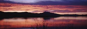 USA, Utah, Cache Valley, Great Basin, Stratus clouds at dusk above Cutler Reservoir
