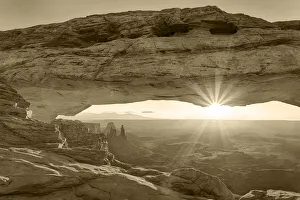 Landscape-Scenic Prints: USA, Utah. Canyonlands National Park, Island in the Sky, Mesa Arch, sunrise
