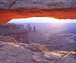Images Dated 23rd August 2012: USA, Utah, Canyonlands National Park. Sandstone formations at sunrise