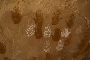 Images Dated 13th September 2007: USA, Utah, Canyonlands NP. Ancient pictographs of hands. Needles District Peekaboo Trail