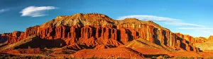 USA, Utah, Capitol Reef National Park. Panoramic of mountain and rock formations