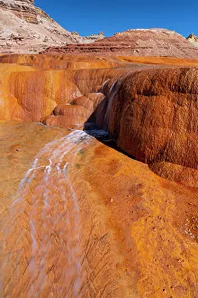 Geological Formation Prints: USA, Utah. Crystal Geyser, a cold water geyser