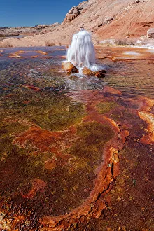 Geological Formation Prints: USA, Utah. Crystal Geyser, a cold water geyser