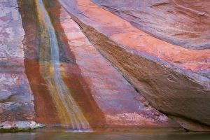 Images Dated 12th November 2013: USA, Utah, Glen Canyon National Recreation Area. Waterfall in Bowns Canyon. Credit as
