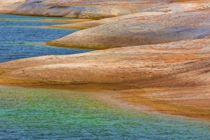 Images Dated 13th November 2013: USA, Utah, Glen Canyon National Recreation Area. Rocky shoreline of Lake Powell. Credit as