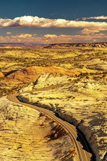 Images Dated 4th October 2022: USA, Utah, Grand Staircase Escalante National Monument. Road through rugged landscape