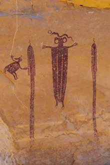Native American Prints: USA, Utah. Head of Sinbad Panel pictographs in San Rafael Swell Recreation Area