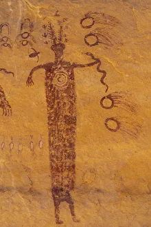Native American Prints: USA, Utah. Head of Sinbad Panel pictographs in San Rafael Swell Recreation Area