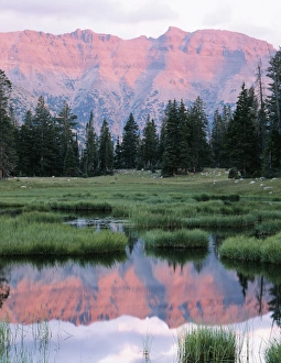 Images Dated 15th February 2013: USA, Utah, High Uintas Wilderness, Wasatch National Forest, Ostter Peak reflected