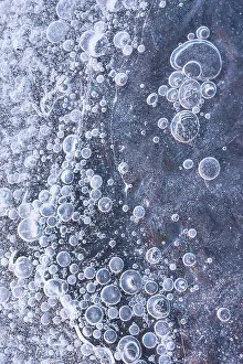 Ice Bubble Prints: USA, Utah. Ice bubble formations Arches National Park