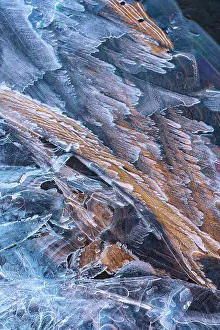 Images Dated 20th June 2023: USA, Utah. Ice pattern formations on the Colorado River near Moab