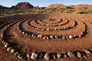Images Dated 3rd April 2020: USA, Utah, Ivins, Red Mountain Resort, spiral meditation labyrinth. (PR)
