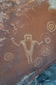 Native American Prints: USA, Utah. Juggler Panel petroglyphs in San Rafael Swell Recreation Area