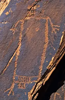 Pueblo Prints: USA, Utah, Lake Powell. Petroglyph from the Archaic or Ancestral Pueblo period depict