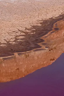 USA, Utah. Reflections of the Bentonite Hills geological feature, Capitol Reef National Park