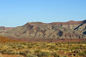 Images Dated 4th October 2017: USA, Utah. San Juan River Valley colorful ridges