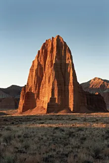 USA, Utah. Sunrise on Temple of the Sun, Capitol Reef National Park
