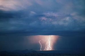 Thunderstorm Prints: USA, Utah, Thunderstorm over Cathedral Valley