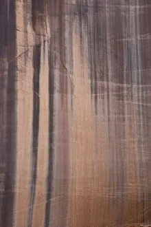 Geological Formation Prints: USA, Utah. Water stained canyon wall detail in Long Canyon