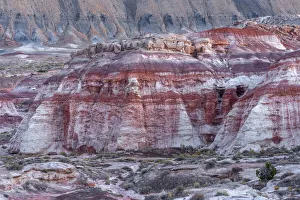 Redrock Prints: USA, Utah, Wayne County, Nearby colorful layers of bentonite clay