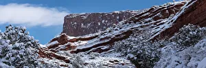 Images Dated 20th June 2023: USA, Utah. Winter snowfall in Castle Valley