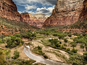 Zion Prints: USA, Utah, Zion National Park, View along the Virgin River