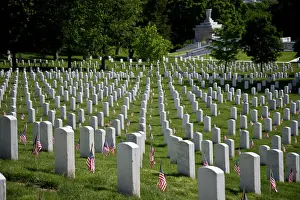 District Of Columbia Prints: USA, VA, Arlington. Gravestones at Arlington National Cemetary