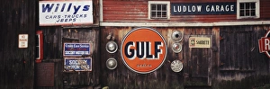 Communication Prints: USA, Vermont, Chester, Ludlow garage with signs