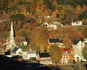 Rooftop Prints: USA, Vermont, South Royalties, View of town