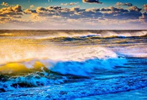 Virginia Prints: USA, Virginia, Chincoteague Island. Shoreline scenic at sunrise