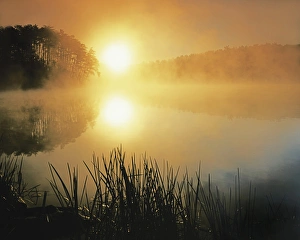 Images Dated 28th October 2009: USA, Virginia, Fairy Stone State Park, Sunrise on Fairy Stone Lake