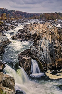 USA, Virginia, Great Falls Park. Landscape of rapids on Potomac River. Credit as