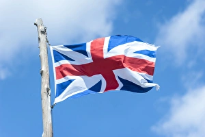 Blowing Prints: USA, Virginia, Jamestown, British flag