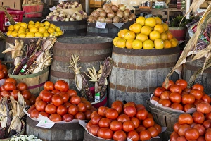 Vendor Prints: USA, Virginia, Meadows of Dan. Produce in country store