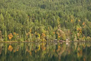 Cabin Prints: USA, WA, Olympic Peninsula. Lake Crescent is deep lake carved by glaciers. Located