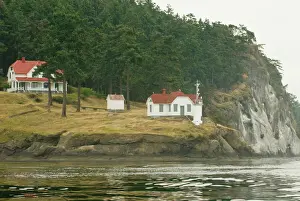 Hiking Prints: USA, WA, San Juan Islands. Turn Point Lighthouse on Stuart Island was built in 1893
