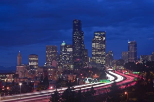 Metropolitan Prints: USA, WA, Seattle, Twilight Emerald City