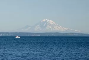 Images Dated 31st July 2007: USA, WA, Whidbey Island, Useless Bay. Mount Rainier on clear day dramatic backdrop