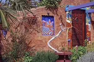 Bellingham Prints: USA, Washington, Bellingham. A Mediterranean-style garden wall and entrance