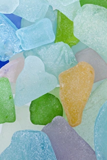 Images Dated 12th September 2011: USA, Washington. Close-up of colorful beach glass