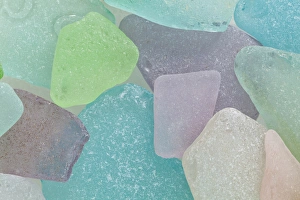 Frosted Prints: USA, Washington. Close-up of colorful beach glass