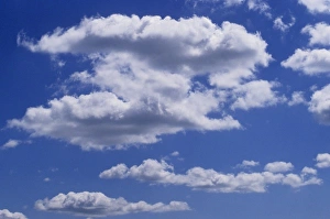 Pretty Prints: USA, Washington, cumulus clouds, Seattle