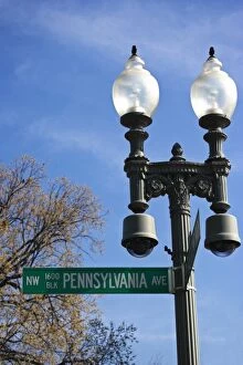 Images Dated 25th April 2007: USA, Washington, D. C. Close-up of historic Pennsylvania Ave. street sign