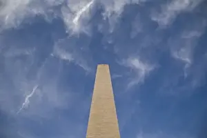 Honor Prints: USA, Washington, D. C. A minimal view of the Washington Monument with interesting clouds above